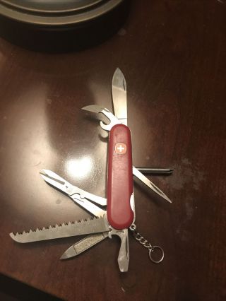 Vintage Wenger Delemont Swiss Army Knife.  Stainless W/many Tools.  Rare Find.