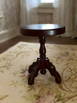 Vintage Miniature Dollhouse 1:12 Wooden Cherry Wood Piano Stool Hard To Find