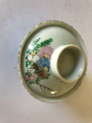 Antique Chinese Famille Rose Porcelain Hand Painted Tea Cup/Gaiwan with Lid 3