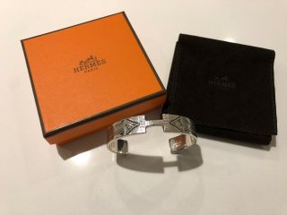 Auth Hermes Touareg Takolte Bangle Cuff H Bracelet Rare Limited 925 Silver