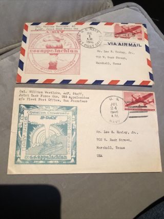 2 1946 Rare Operation Crossroads Bikini Atoll A - Bomb Test Postal Covers