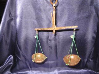 1900 Antique Apothecary Hanging Balance Scale Marked 20 Gr - Germany Brass Bakel