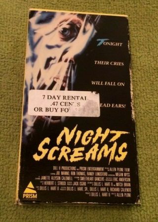 Night Screams Vhs Horror Prism Video Slasher 1987 Joe Manno Rare