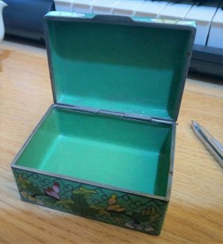 c1880 - 1919 Chinese Cloisonne Lidded Box - with Rare Hinge 2