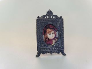 Tiny Miniature Sterling Silver Doll House Picture Frame