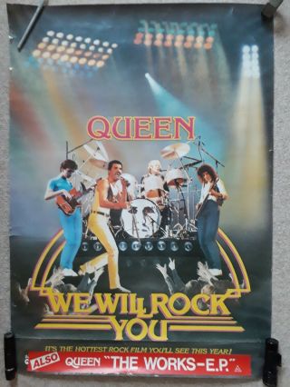Queen 81 - 82 - Rare Vintage Film Poster 33x23 Freddie Mercury May,  Taylor