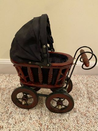 Vintage Antique Victorian Baby Doll Buggy Stroller Carriage Metal/wood