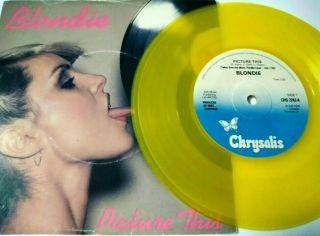 Blondie 7 " Yellow - Picture This Rare & Orig 1978 Single Punk Wave Clash Vg,