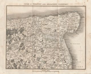 An Antique Map ‘isle Of Thanet And Adjacent Country’ By Daniel Paterson 1822