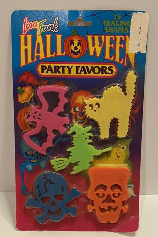 Vtg Lisa Frank Halloween Party Favors 15 Tracing Shapes Skulls Witch Cat