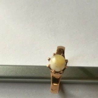 Vintage 10k Gold Ring W/ Imitation Pearl Approx Size 5