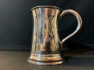 An Early Antique Large And Attractive Silver Plated Hallmarked Tankard