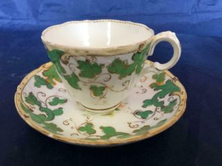 Good Antique Coalport / Ridgway Porcelain Cup And Saucer.  1.  C1830.