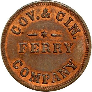 Covington Kentucky Civil War Token Ferry Transportation R8 Very Rare Pcgs Ms64