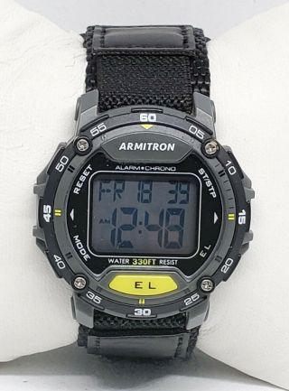 Armitron Pro Sport Shock Black Gray Digital Wirst Watch 40/8291 A8