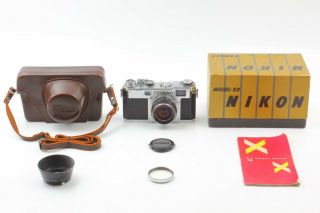 [rare N. ,  In Box] Nikon S2 Late Model Black Dial W/ H.  C 50mm F2 From Japan