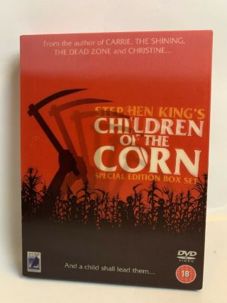Children Of The Corn Rare Uk 3 Disc Dvd Box Set Cult 80s Horror Stephen King