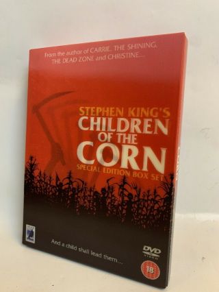 CHILDREN OF THE CORN rare UK 3 disc DVD BOX SET cult 80s horror Stephen King 2