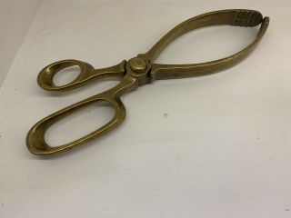 Vintage Brass Coal/log Tongs - Scissor Shaped