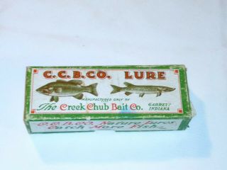 Vintage The Creek Chub Bait Co.  Garrett,  Indiana " Darter " Fishing Lure Box