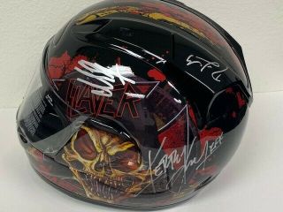 Slayer Motorcycle Helmet - Signed By Lineup Rare Autograph Hanneman