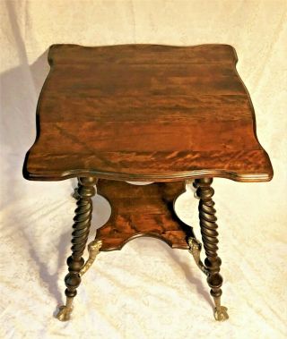 Rare Antique 1800 ' s Victorian Parlor Table / Claw Feet / Lion Heads 2