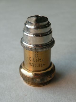 Antique Vintage Brass Objective 6 Microscope Leitz