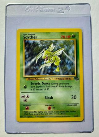 Scyther 26/64 - Rare Non - Holo - Jungle Set - Pokemon Card Tcg 1999 - Near