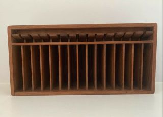 Kalmar Designs Mid Century Modern Teak Wood 15 Cassette Storage Holder Wall/rack