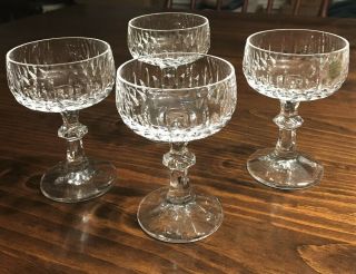 Set Of 4 Schott Zwiesel Tango Cut Crystal Liquor Cocktail Glasses Whiskey Sour