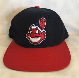 Vtg Cleveland Indians Snapback Hat 90’s Vintage Rare Chief Wahoo