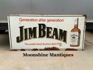 Rare 1970’s Jim Beam Whiskey Bottle Advertising Sign