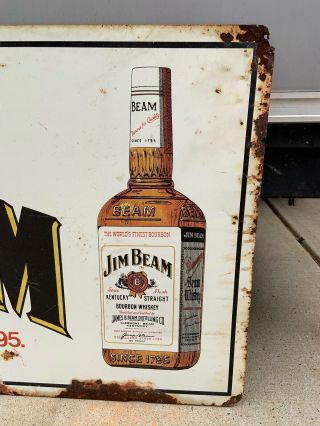 RARE 1970’s JIM BEAM Whiskey Bottle Advertising Sign 2