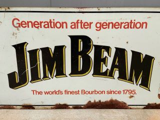 RARE 1970’s JIM BEAM Whiskey Bottle Advertising Sign 4