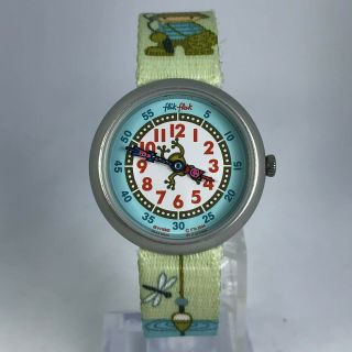 Flik Flak Fishing Kids Eta 2004 Swiss Made Analog Multicolor Wristwatch