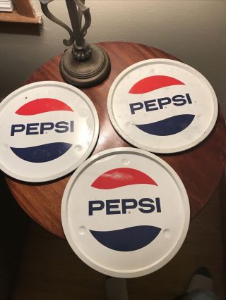 Vintage Pepsi Cola Logo Round Serving Tray Rare 12.  5 Inch Circumference