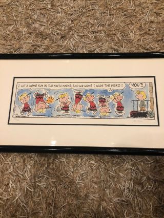 Peanuts Charlie Brown Limited Edition Lithograph “the Hero” Framed Rare 1/500