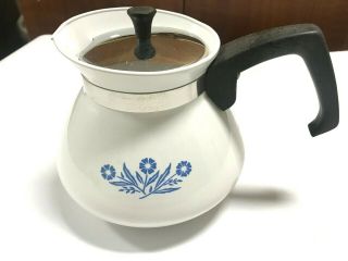Vintage Blue Cornflower Corelle/corning Ware 6 Cup Coffee/tea Pot W/ Lid - Rare