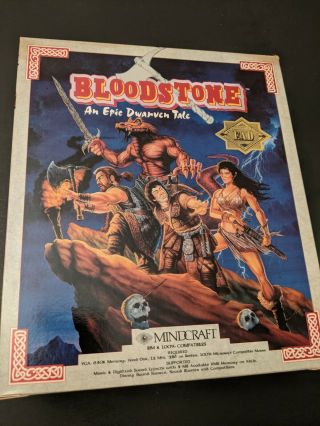 Bloodstone By Mindcraft - Vintage Pc 3.  5 " Disk Game - Rare Complete 1993 Big Box