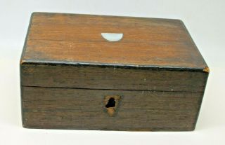 Antique Victorian Mahogany Wood Sewing Jewellery Box In Need Of Repair