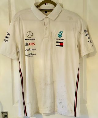 F1 Mercedes Amg Petronas Team Only Issue Rare Polo Shirt Memorabilia L