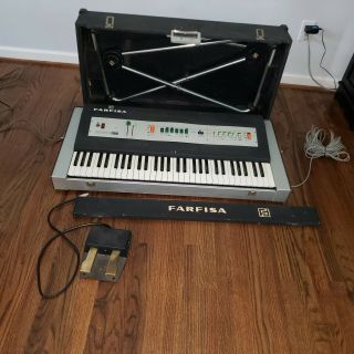 Rare Farfisa Vintage Piano Organ W/ Case & Stand