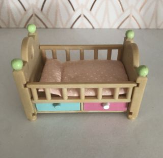 Vintage Epoch Sylvanian Families Baby Cot In Multiple Colour,  In