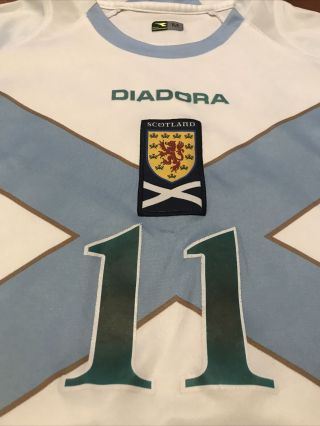 Rare Scotland Diadora 2007/08 Away Football Shirt Vintage Classic Long Sleeve 2