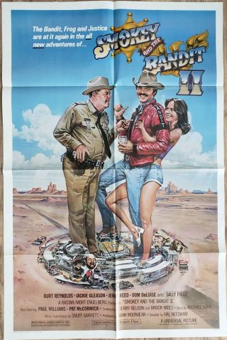 Vintage Movie Poster Smokey And The Bandit Ii 2 Burt Reynolds 27x41 1 Sheet Rare