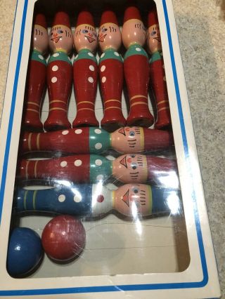 Rare Vintage German Table Top Wooden Bowling Game Retro 50s Toys Mid Century