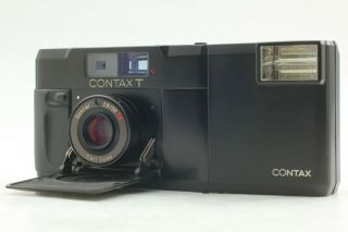 [rare Near W/t14 Flash] Contax T Black Rangefinder Film Camera From Japan