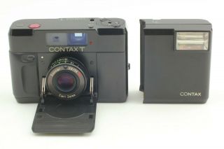 [RARE NEAR w/T14 Flash] CONTAX T Black Rangefinder Film Camera From JAPAN 2