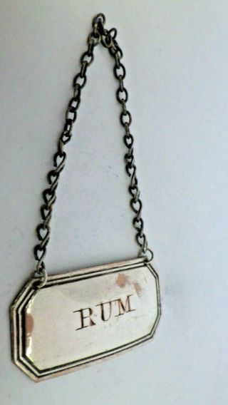 An Early 19th Century Old Sheffield Plated Rum Wine Or Decanter Label