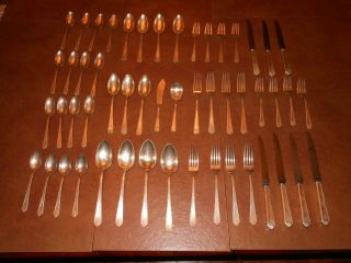 Holmes And Edwards Silverplate Flatware 53 Pc Set Silverware Unknown Pattern